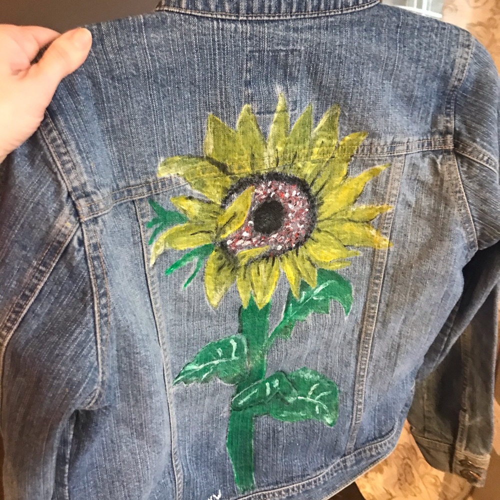 Hand painted jean jacket small